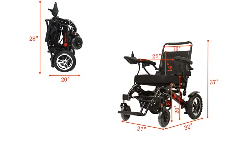 2023 M MOBILLE 22" Wide Seat Mammoth EX with Remote Control Ultra Lightweight Electric Power Wheelchair, Silla de Ruedas Electrica, Air Travel Allowed, Heavy Duty, Mobility Motorized, Portable - PUF HOUSE