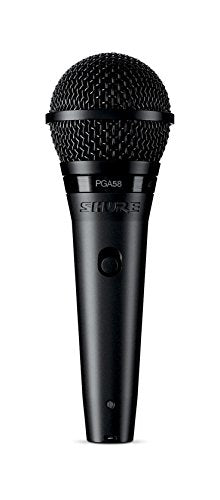 Shure PGA58 Dynamic Microphone - Handheld Mic for Vocals with Cardioid Pick-up Pattern, Discrete On/Off Switch, Stand Adapter and Zipper Pouch (PGA58-XLR) - PUF HOUSE