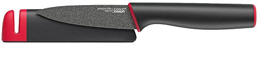 Joseph Joseph Slice & Sharpen 6" Chef's Knive and 3.5" Paring Knife with Sharpening Protective Sheaths, Black - PUF HOUSE
