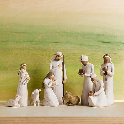 Willow Tree Nativity Starter Figures Plus Three Wisemen, Sculpted Hand-pained 9-Piece Set - PUF HOUSE
