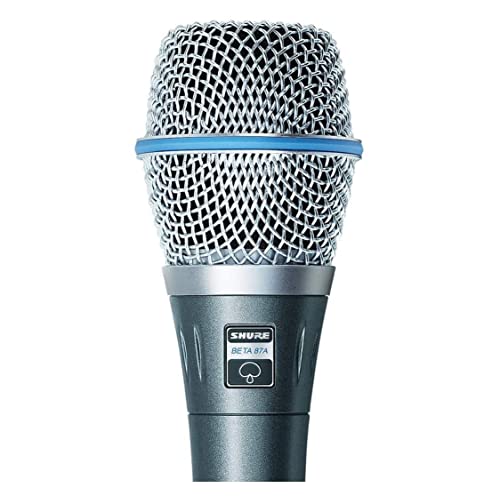 Shure BETA 87A Supercardioid Single-Element Vocal Condenser Microphone for Studio Recording and Live Performances with A25D Mic Clip and Storage Bag - PUF HOUSE