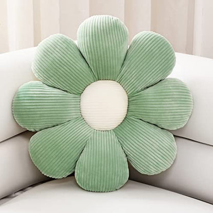 Sioloc Flower Pillow,Flower Shaped Throw Pillow Butt Cushion Flower Floor Pillow,Seating Cushion,Cute Room Decor & Plush Pillow for Bedroom Sofa Chair(Green,23.6" ), 1 Count (Pack of 1) - PUF HOUSE