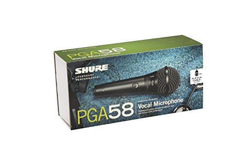 Shure PGA58 Dynamic Microphone - Handheld Mic for Vocals with Cardioid Pick-up Pattern, Discrete On/Off Switch, Stand Adapter and Zipper Pouch (PGA58-XLR) - PUF HOUSE