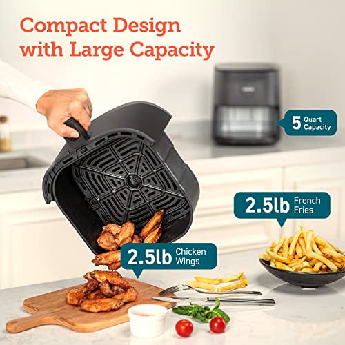 COSORI Air Fryer Pro LE 5-Qt, for Quick and Easy Meals, UP to 450℉, Quiet Operation, 85% Oil less, 130+ Exclusive Recipes, 9 Customizable Functions in 1, Compact, Dishwasher Safe, Gray - PUF HOUSE