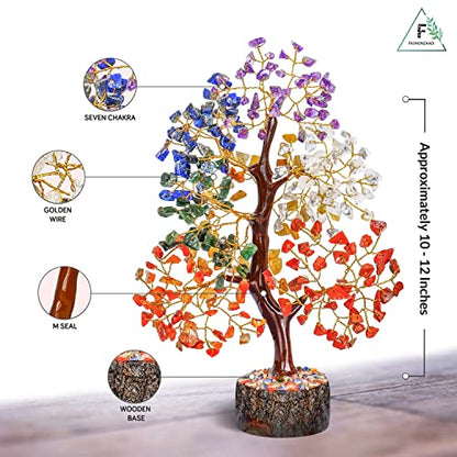 7 Chakra Tree of Life - Crystal Tree - Crystal Tree for Positive Energy - Gemstones and Crystals - Feng Shui Tree - Gem Tree Stones - Crystal Gifts - Meditation Decor - Chakra Decor - PUF HOUSE