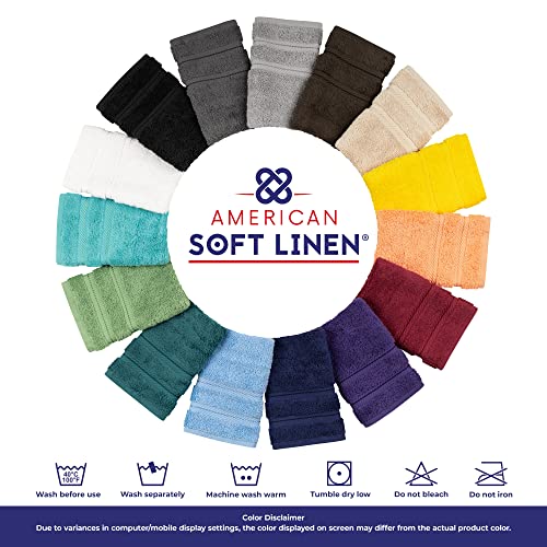American Soft Linen Luxury 6 Piece Towel Set, 2 Bath Towels 2 Hand Towels 2 Washcloths, 100% Turkish Cotton Towels for Bathroom, White Towel Sets - PUF HOUSE