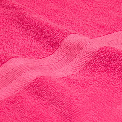 BOUTIQUO 8 Piece Towel Set 100% Ring Spun Cotton, 2 Bath Towels 27X54, 2 Hand Towels 16X28 and 4 Washcloths 13X13 - Ultra Soft Highly Absorbent Machine Washable Hotel Spa Quality - Hot Pink - PUF HOUSE