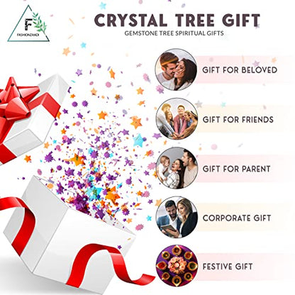 7 Chakra Tree of Life - Crystal Tree - Crystal Tree for Positive Energy - Gemstones and Crystals - Feng Shui Tree - Gem Tree Stones - Crystal Gifts - Meditation Decor - Chakra Decor - PUF HOUSE