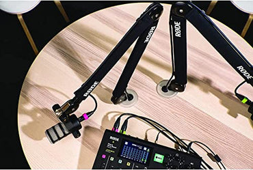 Rode PSA1+ Pro Studio Boom Arm for Podcasting with ZAYKiR Microphone Stand Extension - PUF HOUSE