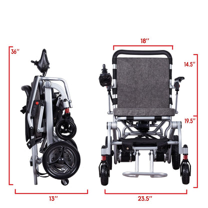 MaritSA Intelligent Lightweight Foldable Electric Wheelchair, Travel Size, Weights only 40 lbs - Serviced from USA (Model3) - PUF HOUSE